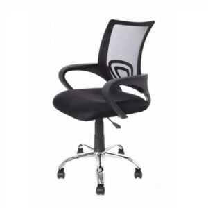 Cadeira de Escritório Diretor Preta - com Encosto de Tela