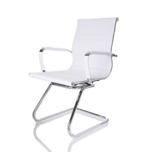 Cadeira Fixa Branca - Estrutura Cromada